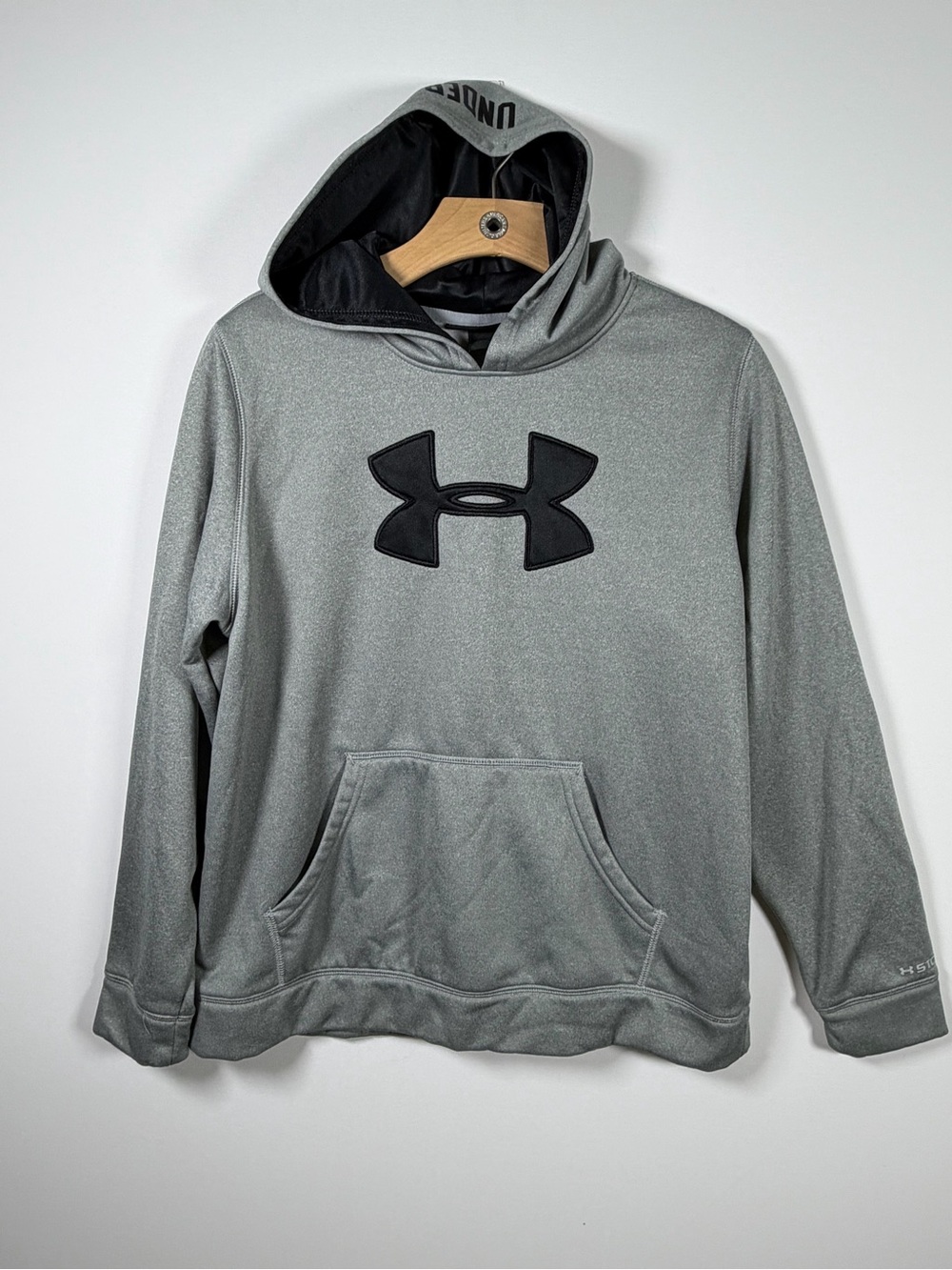 Under Armour Gray Hoodie with Black Logo youth XL